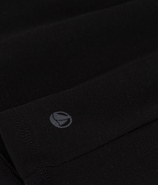 Camiseta Iconique de manga corta de punto liso para mujer negro