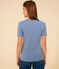 Camiseta L'ICONIQUE de algodón con cuello redondo para mujer azul BEACH