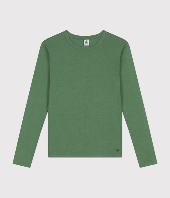 Camiseta L'ICONIQUE de algodón con cuello redondo para mujer verde PALMERAIE