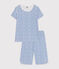 Pijama pirata infantil de algodón con estampado de flor azul MARSHMALLOW/ INCOGNITO