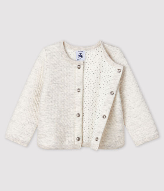 Cárdigan de tejido túbico para bebé niña beige MONTELIMAR CHINE