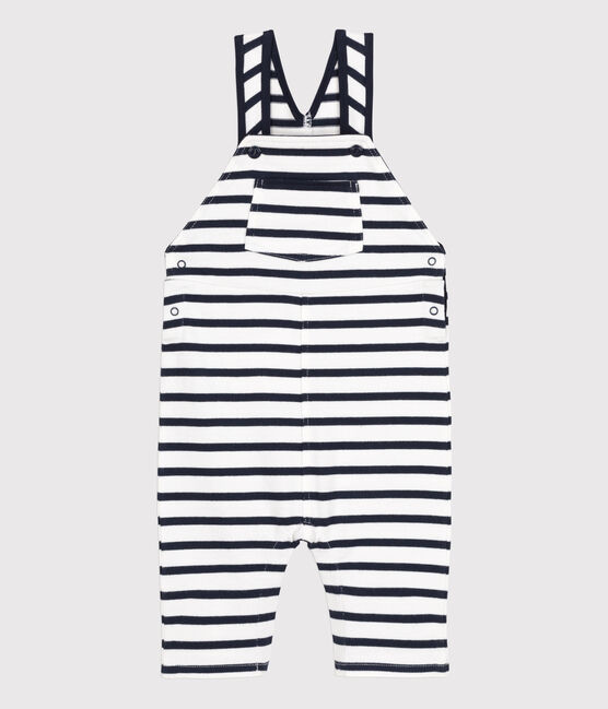 Peto de jersey grueso a rayas marineras de bebé blanco MARSHMALLOW/azul SMOKING