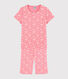 Pijama corto con estampado de flores de cerezo de niña de algodón