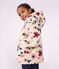 Chaqueta infantil de borreguito con flores y capucha crudo/multicolor
