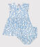 Vestido de algodón y pololo con estampado de cerezas azules para bebé azul MARSHMALLOW/ PORCELANA
