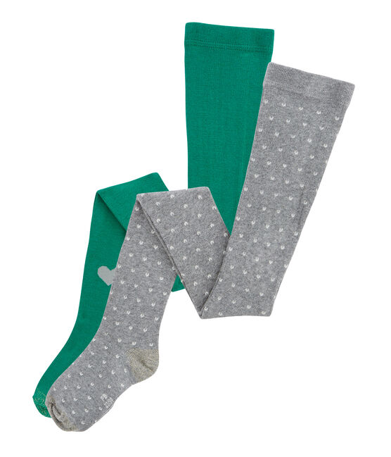 Lote de 2 pantis infantiles para niña gris SUBWAY/verde ECOLOGY
