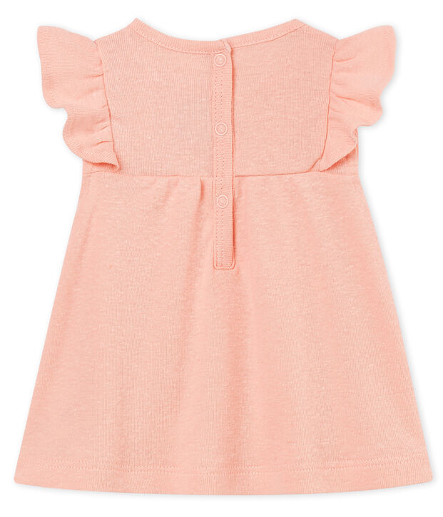 Blusa manga corta de algod&oacute;n/lino para beb&eacute; ni&ntilde;a rosa