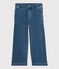 Pantalón de campana de tejido vaquero ecológico de niña azul DENIM BLEU DELAVE
