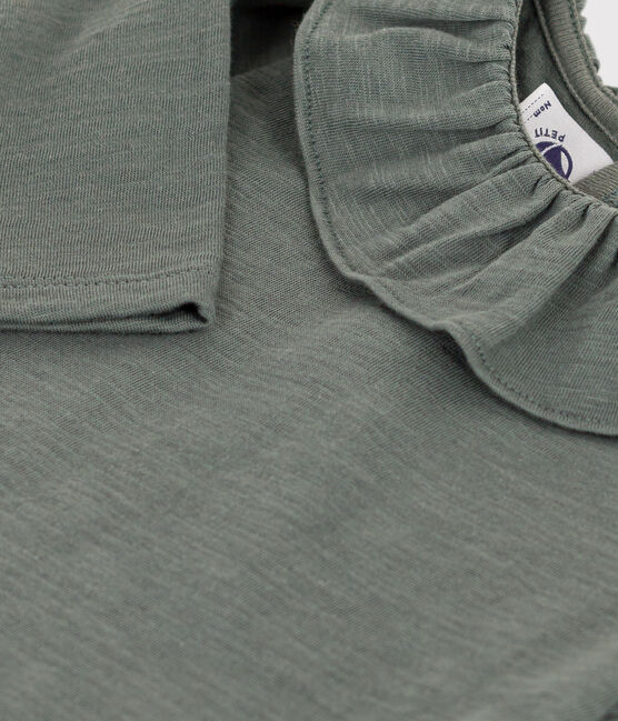 Blusa de punto flameado de manga larga para bebé verde THUYA