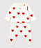 Conjunto de 3 piezas con estampado de corazones de algodón ecológico para bebé blanco MARSHMALLOW/rojo TERKUIT