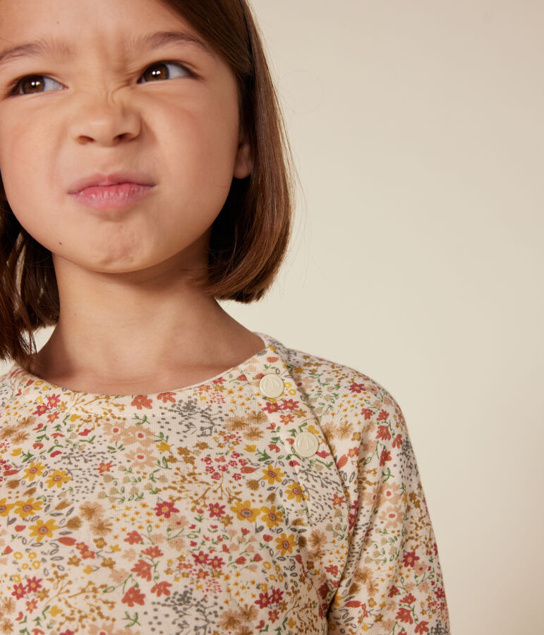 Vestido de t&uacute;bico de manga larga para ni&ntilde;a crudo/multicolor
