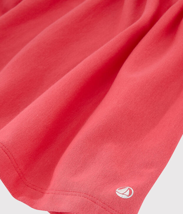 Vestido de manga corta de algod&oacute;n de ni&ntilde;a rosa