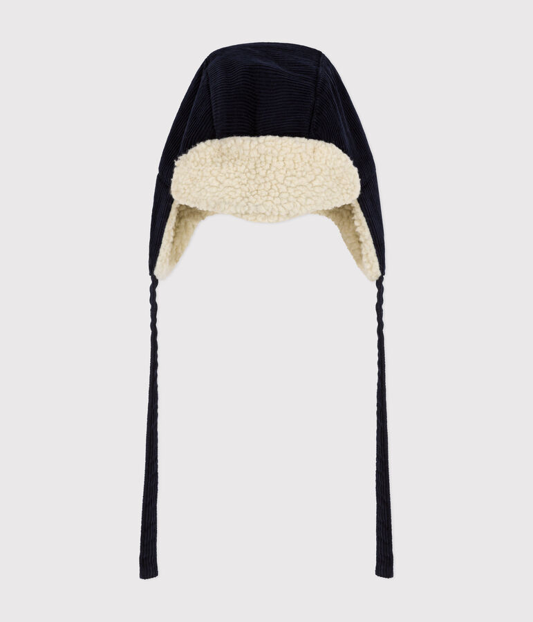 Gorro chapka de terciopelo y borreguito para beb&eacute; azul SMOKING