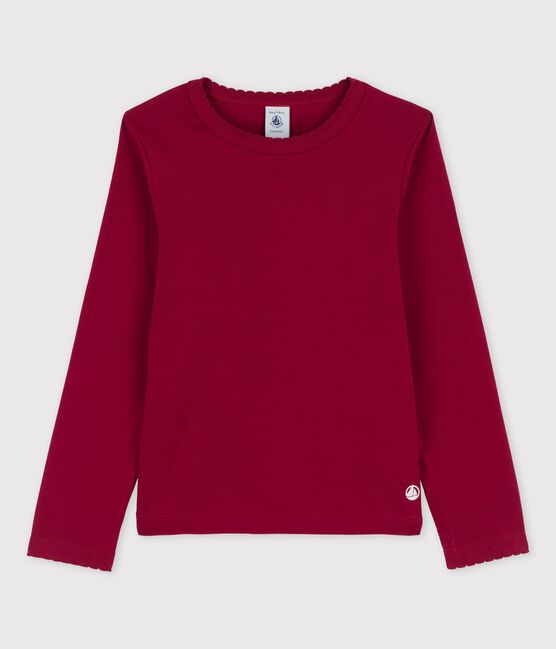 Camiseta de manga larga infantil unisex rojo SANGRIA