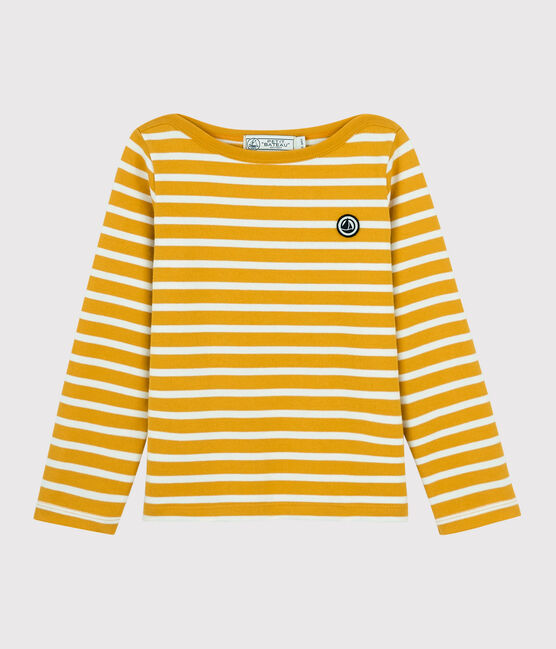 Marinera de algodón de niña / niño amarillo BOUDOR/blanco MARSHMALLOW