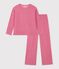 Pijama de terciopelo liso para mujer rosa