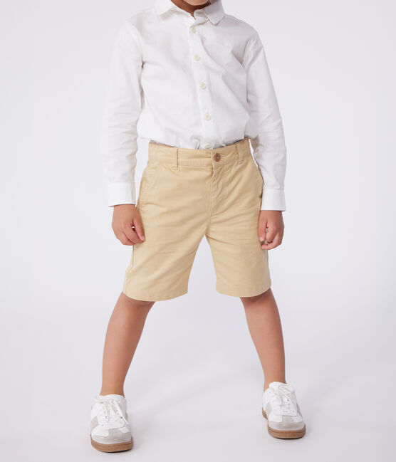 Bermudas de tela de algodón para niño beige FACILE