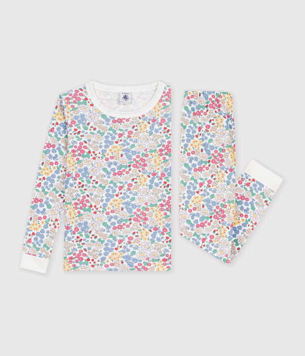 Pijama infantil muy ajustado de algod&oacute;n con estampado multicolor/rosa/multicolor