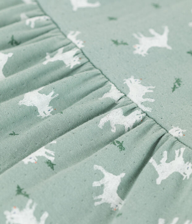 Vestido de manga larga estampado de t&uacute;bico para beb&eacute; verde/multicolor