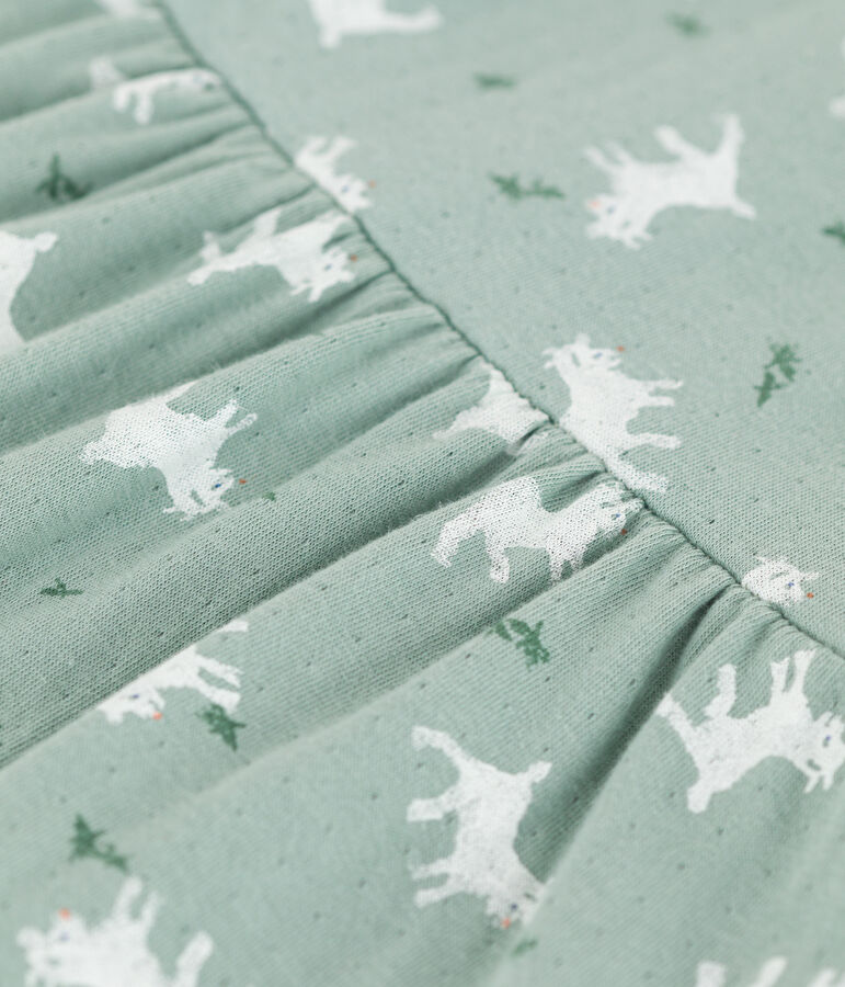 Vestido de manga larga estampado de t&uacute;bico para beb&eacute; verde/multicolor