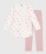 Camisón y leggings infantiles de felpa con estampado de corazones