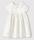 Vestido de ceremonia de satén de bebé niña.