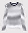 Camiseta icónica con cuello redondo para mujer blanco MARSHMALLOW/azul SMOKING