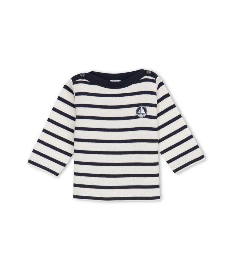 Jersey marinero emblem&aacute;tico para beb&eacute; unisex beige COQUILLE/azul ABYSSE