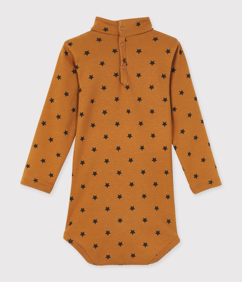 Body de manga larga con cuello redondo para beb&eacute; unisex marron/gris