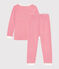Pijama de terciopelo a rayas para niño/niña rojo MARSHMALLOW/blanco CORRIDA