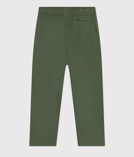 Pantalón de tela de algodón para niño verde CROCO