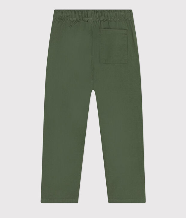 Pantal&oacute;n de tela de algod&oacute;n para ni&ntilde;o verde
