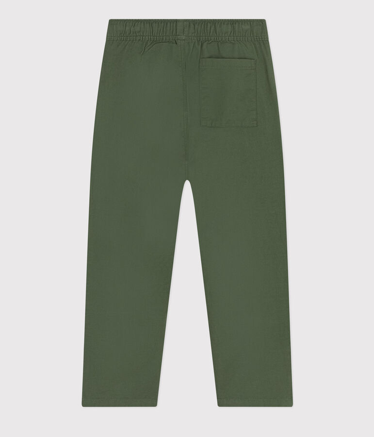 Pantal&oacute;n de tela de algod&oacute;n para ni&ntilde;o verde