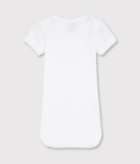 Body blanco de manga corta de bebé blanco ECUME