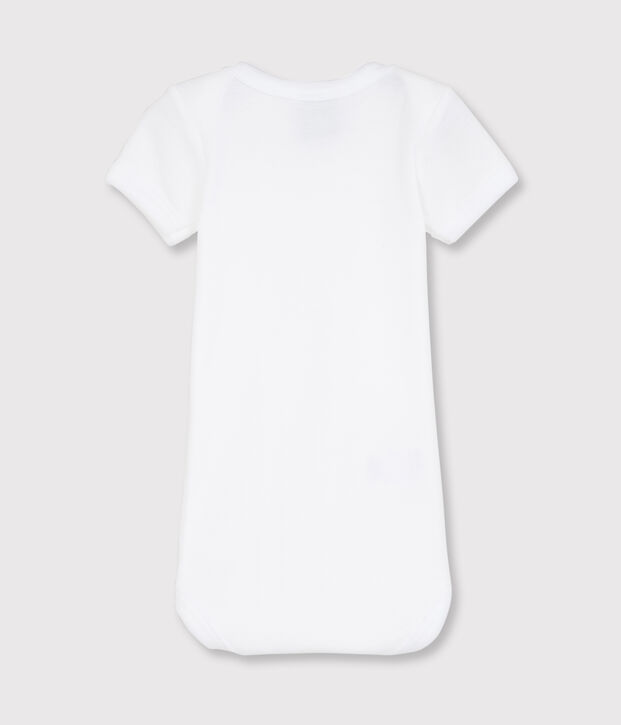 Body blanco de manga corta de beb&eacute; blanco