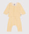 Conjunto de 2 piezas de felpa cepillada para bebé amarillo AVALANCHE/blanco DAISY