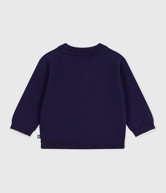 Cárdigan de algodón liso para bebé azul SOIR