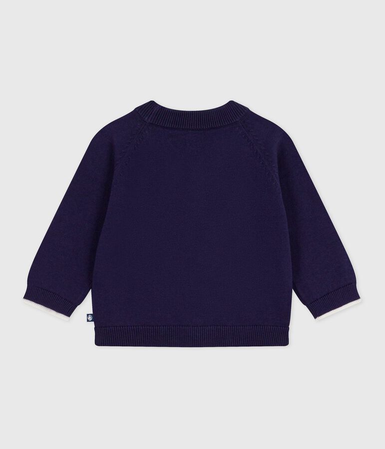 C&aacute;rdigan de algod&oacute;n liso para beb&eacute; azul