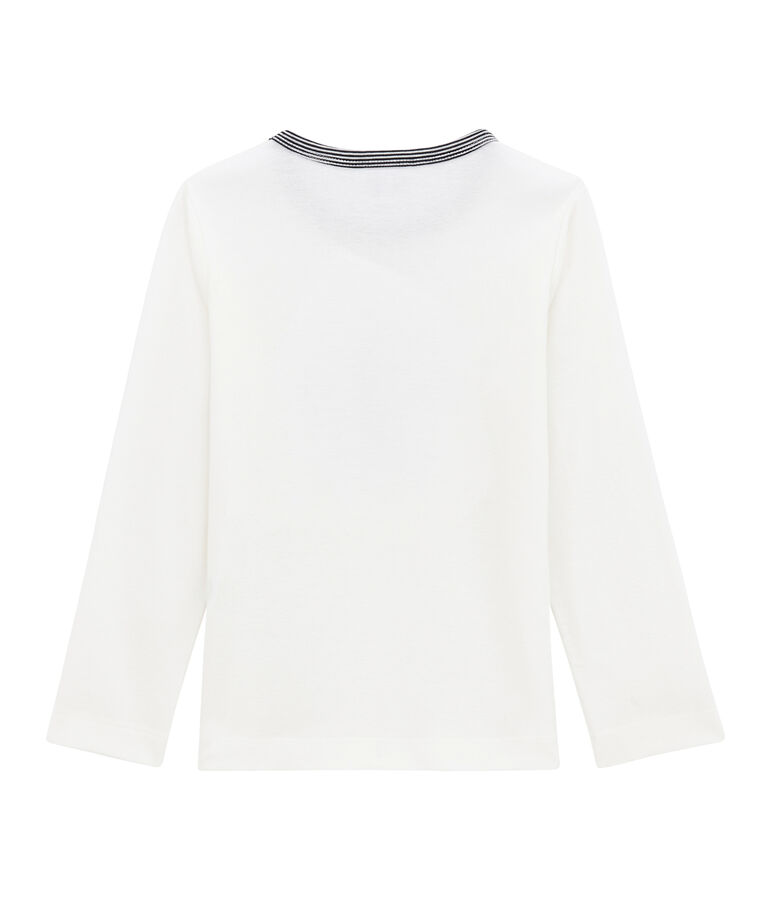 Camiseta de manga larga para ni&ntilde;o blanco