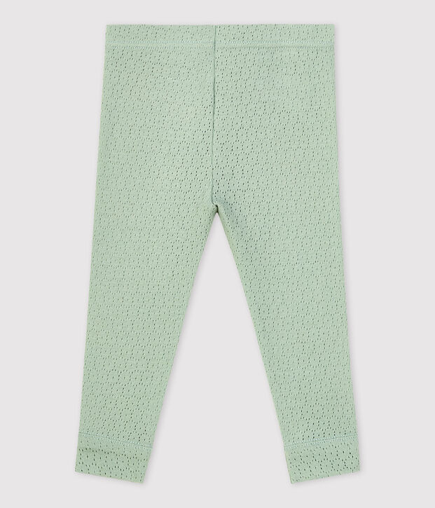 Leggings de punto calado de beb&eacute; verde