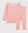 Pijama milrayas de algodón orgánico infantil unisex rosa PAPAYE/ MARSHMALLOW