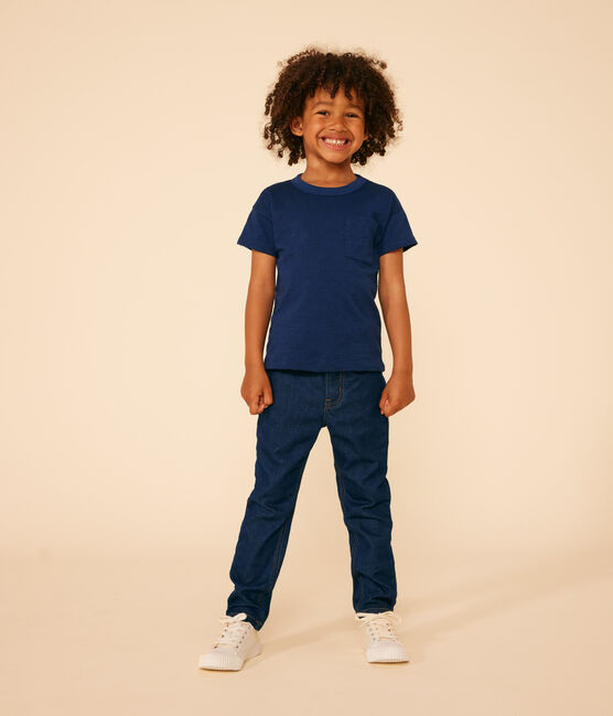 Camiseta de punto flameado para niño azul MEDIEVAL