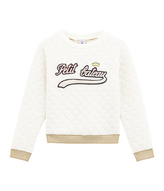 Sudadera para niña blanco MARSHMALLOW/amarillo DORE