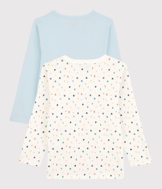 Juego de 2 camisetas de manga larga de niño de algodón orgánico variante 1