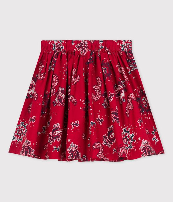 Falda de popelina estampada para niña rojo TERKUIT/blanco MULTICO