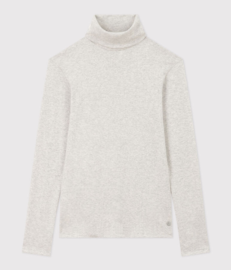 Camiseta L'ICONIQUE de algod&oacute;n con cuello vuelto para mujer gris