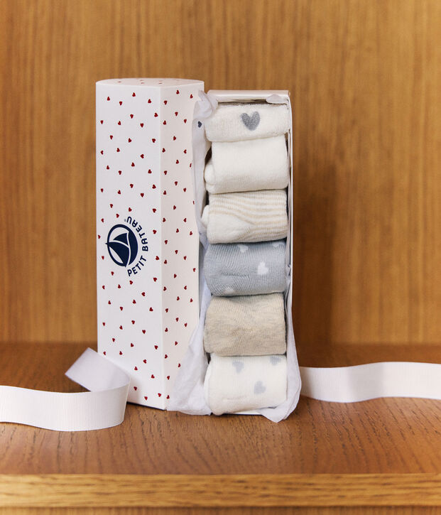 Juego de calcetines de algod&oacute;n liso para reci&eacute;n nacido multicolor
