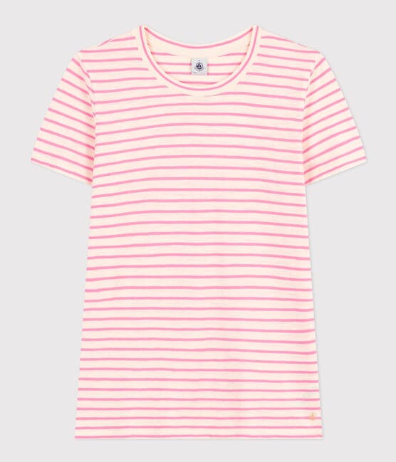 Camiseta La Recta de algodón a rayas con cuello redondo para mujer  AVALANCHE/ SHOCKING