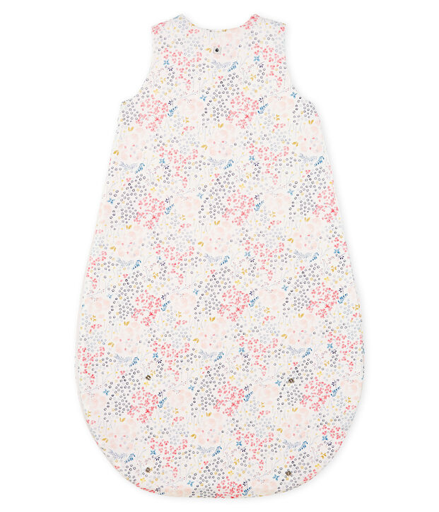 Saco reversible para beb&eacute; ni&ntilde;a de punto blanco/multicolor