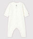 Pijama enterizo sin pies blanco con estrellas de bebé de algodón ecológico